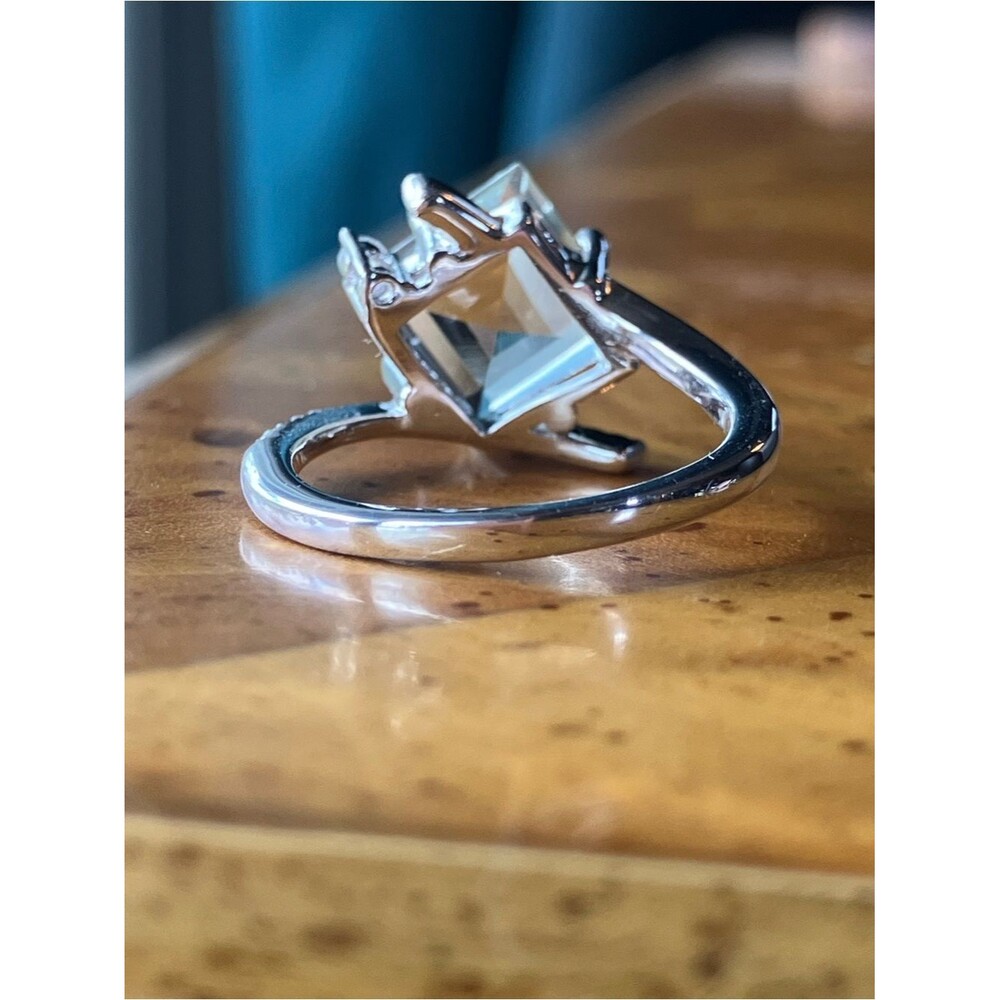 Natural Prasiolite Green Amethyst Sterling Silver Ring Size 6 - Picture 4 of 10